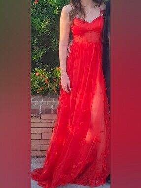 next Red Tulle Spaghetti-Strap Formal Dress for Women